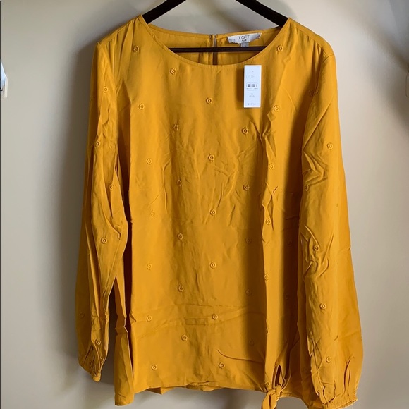 LOFT Embroidered Dot Striped Shirt - golden yellow - Picture 5 of 7